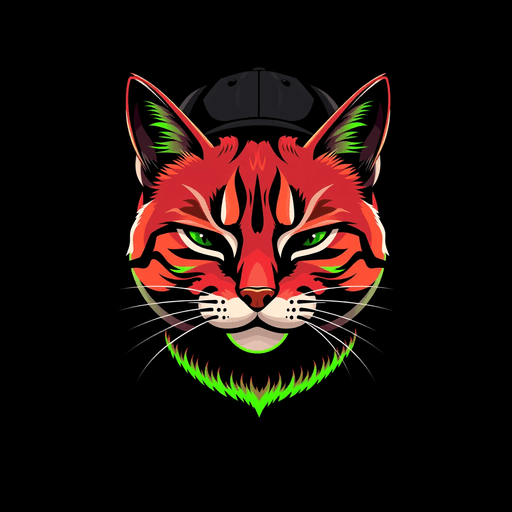 Stock Catz token 7314: Fur: Crimson Red, Eyes: Sleepy, Mouth: Smirk, Headwear: Black Cap