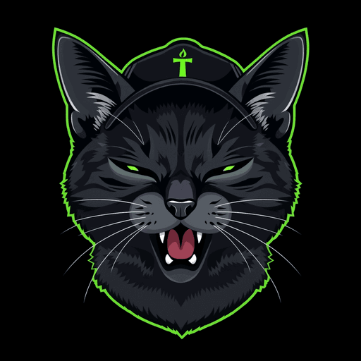 Stock Catz token 8600: Fur: Dark Slate, Eyes: Sleepy, Mouth: Screaming, Headwear: Trader Cap